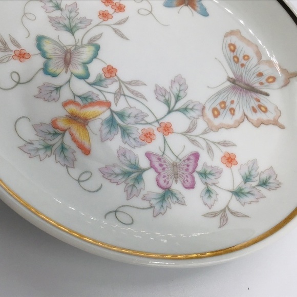 VINTAGE Avon Butterfly Trinket Tray Dish 22K Gold Trim Porcelain Brazil - Picture 5 of 7